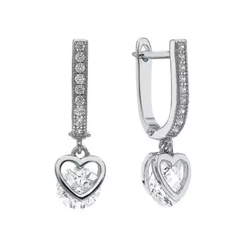 Серебряные серьги с фианитами