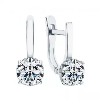 Серебряные серьги с фианитами