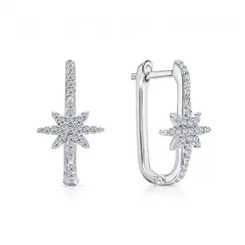 Серебряные серьги с фианитами