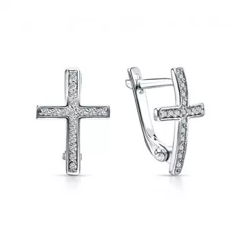 Серебряные серьги с фианитами