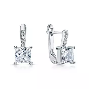 Серебряные серьги с фианитами
