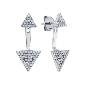 Серебряные серьги с фианитами