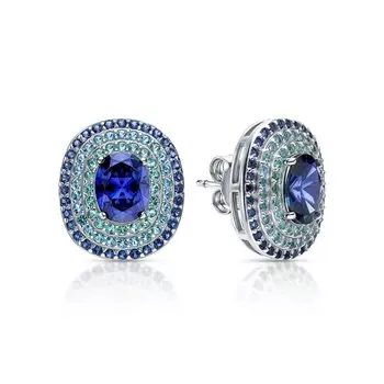 Серебряные серьги с фианитами