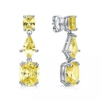 Серебряные серьги с фианитами