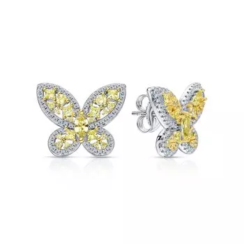 Серебряные серьги с фианитами