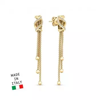 Серебряные серьги с фианитами