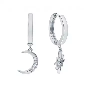 Серебряные серьги с фианитами