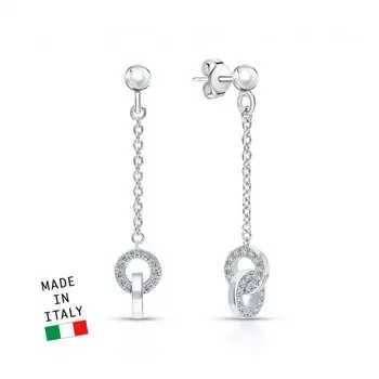 Серебряные серьги с фианитами