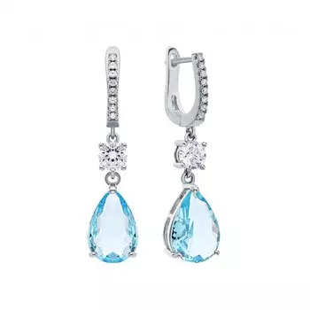 Серебряные серьги с фианитами