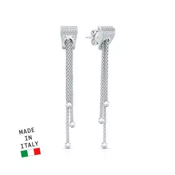 Серебряные серьги с фианитами