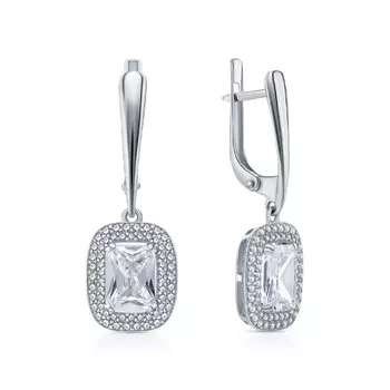 Серебряные серьги с фианитами