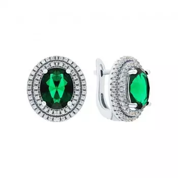 Серебряные серьги с фианитами