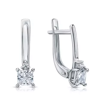 Серебряные серьги с фианитами
