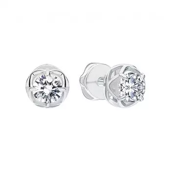 Серебряные серьги с фианитами