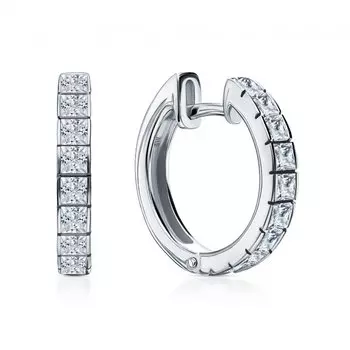 Серебряные серьги с фианитами