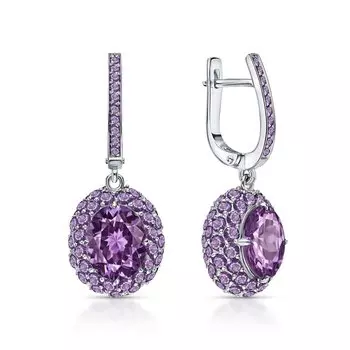 Серебряные серьги с фианитами