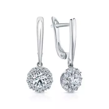 Серебряные серьги с фианитами