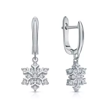 Серебряные серьги с фианитами