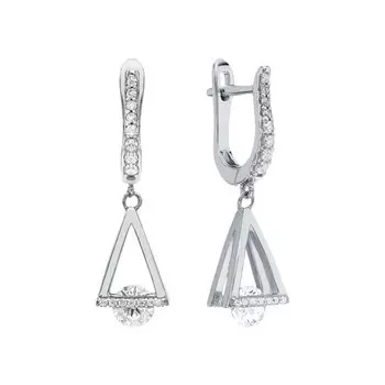 Серебряные серьги с фианитами