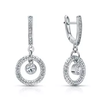 Серебряные серьги с фианитами
