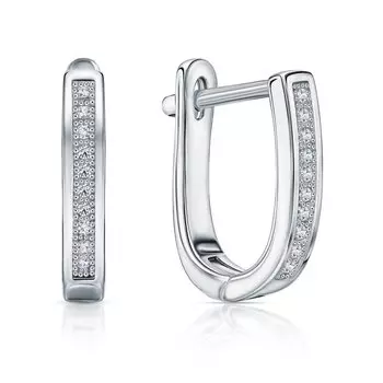 Серебряные серьги с фианитами