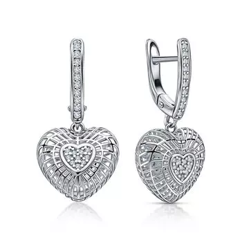 Серебряные серьги с фианитами