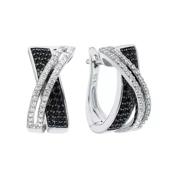 Серебряные серьги с фианитами