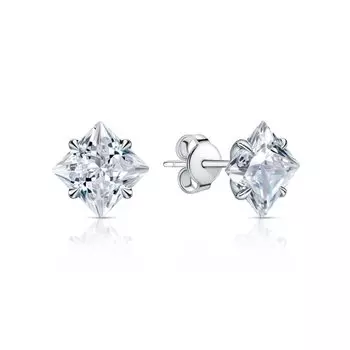 Серебряные серьги с фианитами