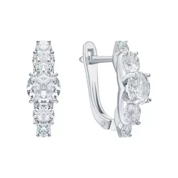 Серебряные серьги с фианитами