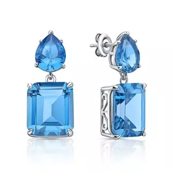 Серебряные серьги с фианитами