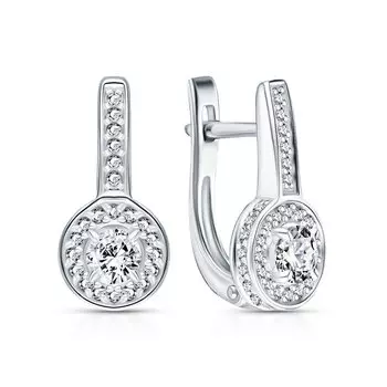 Серебряные серьги с фианитами