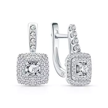 Серебряные серьги с фианитами