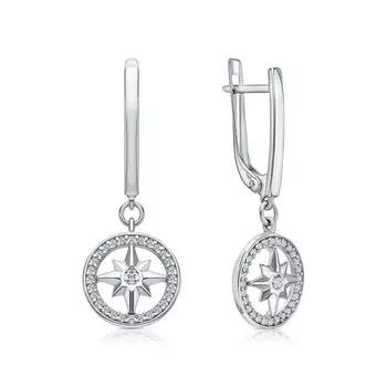 Серебряные серьги с фианитами