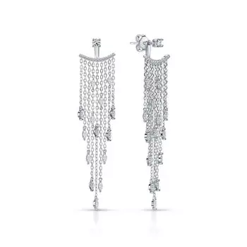 Серебряные серьги с фианитами