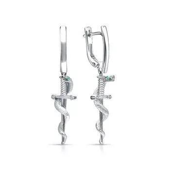 Серебряные серьги с фианитами