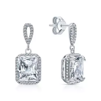 Серебряные серьги с фианитами