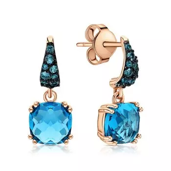 Серебряные серьги с фианитами