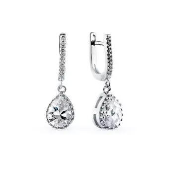 Серебряные серьги с фианитами