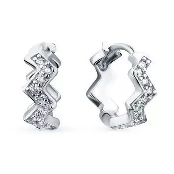 Серебряные серьги с фианитами