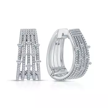 Серебряные серьги с фианитами