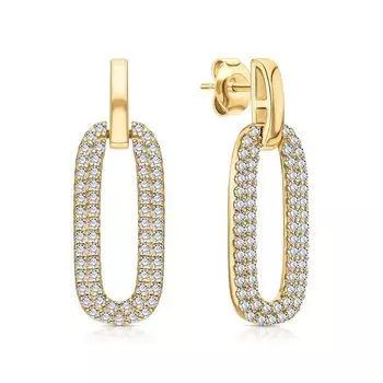 Серебряные серьги с фианитами