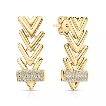 Серебряные серьги с фианитами