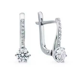 Серебряные серьги с фианитами