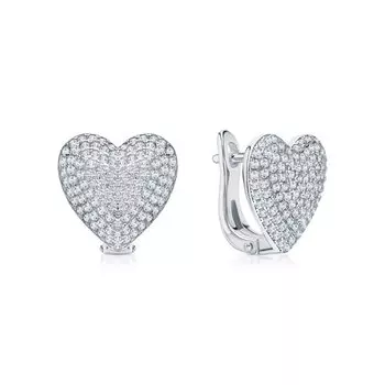 Серебряные серьги с фианитами