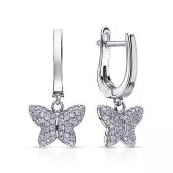 Серебряные серьги с фианитами