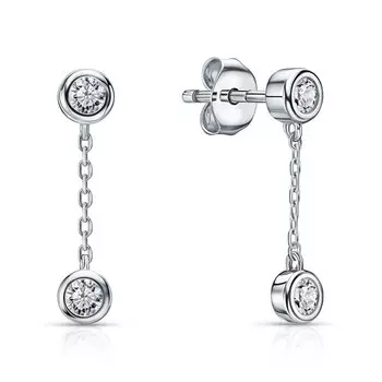 Серебряные серьги с фианитами