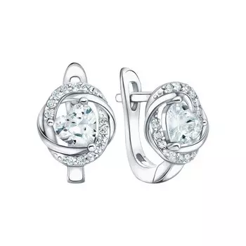 Серебряные серьги с фианитами