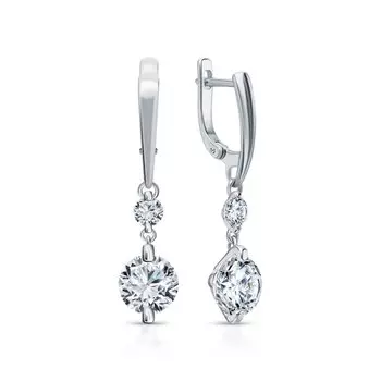 Серебряные серьги с фианитами