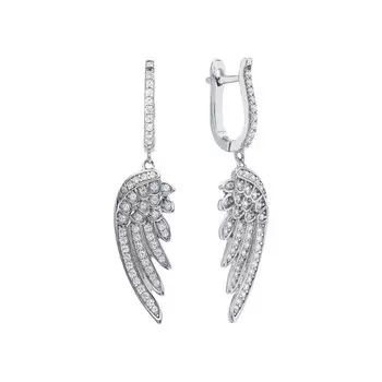 Серебряные серьги с фианитами