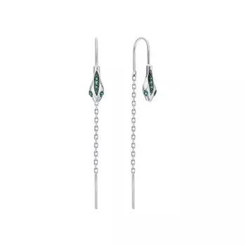 Серебряные серьги с фианитами